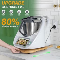 Keukenmachine Plank - Robot Accessoire - Makkelijk Verplaatsen - Soepel Schuiven - 34.5 cm - Houtkleur — thumbnail 4