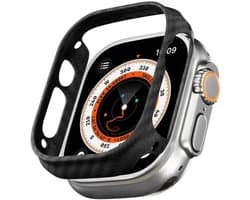 PITAKA Air Case Geschikt voor Apple Watch Ultra 3 / 2 / 1 49MM - Ultra Dun Hoesje - 600D Aramidevezels - Zwart/Grijs