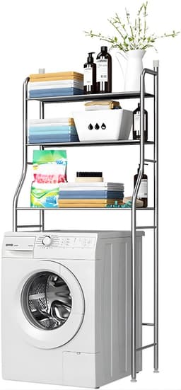 KAD® Wasmachine Ombouw - Wasmachine Kast - Wasmachine Meubel - Zilver - 25cm x 65cm x 160cm — thumbnail 1