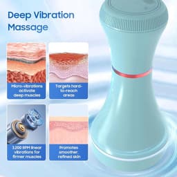 Diepweefselmassageapparaat voor vrouwen, met 5 massagekoppen en vibratietherapie, geschikt voor cellulitismassage op benen, dijen, buik, nek en schouders. — thumbnail 4