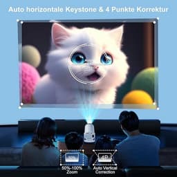 Smart-projector, 1080p native met 4K-ondersteuning, wifi 6 en Bluetooth 5.2, autofocus/trapeziumcorrectie, geïntegreerde apps, spraakbediening, draagbare filmprojectoren voor buiten — thumbnail 2