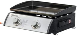 Gasbarbecue - Tafelmodel Gasbarbecue en Gasgrill - 2 Branders - 6 kW - met Slang, Drukregelaar, Vetopvangbak, Antiaanbaklaag, RVS Grillplaat - 48,5 x 48 x 21 cm - Zilver — thumbnail 1