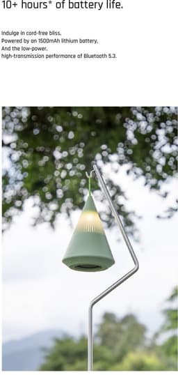 TRETTITRE TreSound Q Majestic Cloud Orange - bluetooth speaker met campinglamp - IP67 - 360° - oranje — thumbnail 2