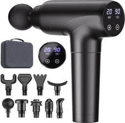 Cotsoco Massageapparaat Deep Tissue - Spiermassageapparaat met 9 Opzetstukken, 20 Snelheden & Stille Brushless Motor - Handheld Percussie Massager voor Rug, Nek & Spierherstel - Zwart — thumbnail 1