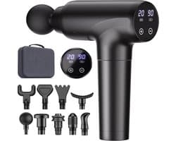 Cotsoco Massageapparaat Deep Tissue - Spiermassageapparaat met 9 Opzetstukken, 20 Snelheden & Stille Brushless Motor - Handheld Percussie Massager voor Rug, Nek & Spierherstel - Zwart