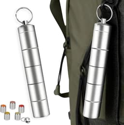 5-in-1 kruidenstrooier voor camping, mini kruidenpotjes, draagbare kruiden set voor buiten, BBQ, picknick en koken in de keuken. — thumbnail 1