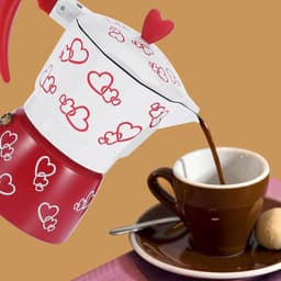 Dailygoody - Koffie Moka Pot - Aluminium Koffiezetapparaat - Handgemaakt voor Thuis en Kantoor - Rood - Italiaanse Stijl - Duurzaam en Veilig - G — thumbnail 4