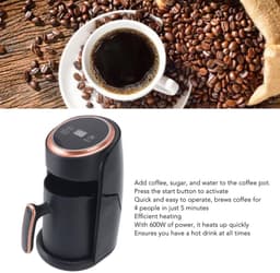 Dailygoody - Turks koffiezetapparaat - Professioneel - Snel verwarmen - 300 ml - Elektrisch - Voor thuis en kantoor - Roestvrij staal — thumbnail 2