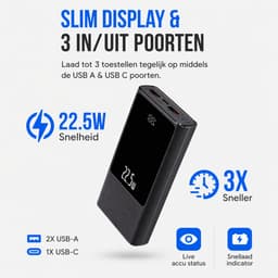 Powerbank 30.000 mAh – Snellader 22.5W – USB-C – Noodpakket – Geschikt voor Telefoon, Tablet – NL Handleiding — thumbnail 2