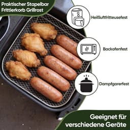 Accessoires voor vierkante heteluchtfriteuses, inclusief hittebestendige tang en antislipmatjes — thumbnail 2