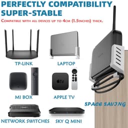 Store_9 - Universele wandhouder - Router houder - Multifunctionele opbergaccessoire - Wit - TV-box houder - Geschikt voor laptops en netwerkswitches — thumbnail 4