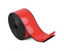 Zelfklevende Rubber Strips 50 mm x 3 mm x 3 m - Neopreen Profiel voor Afdichtingen, Vloerbedekking en Geluiddemping in Zwart