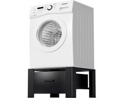 Wasmachine Onderstel - Verhoger Droger - Hygiënisch Werken - Met Opbergruimte - 62.5 x 54.5 x 32.5 cm - Zwart