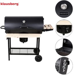 Klausberg XXL Houtskoolbarbecue op Wielen - Met Deksel, Thermometer en Zijtafels - Groot Grilloppervlak 70 x 35 cm - Asopvangbak - Ideaal voor Tuin en Terras — thumbnail 3