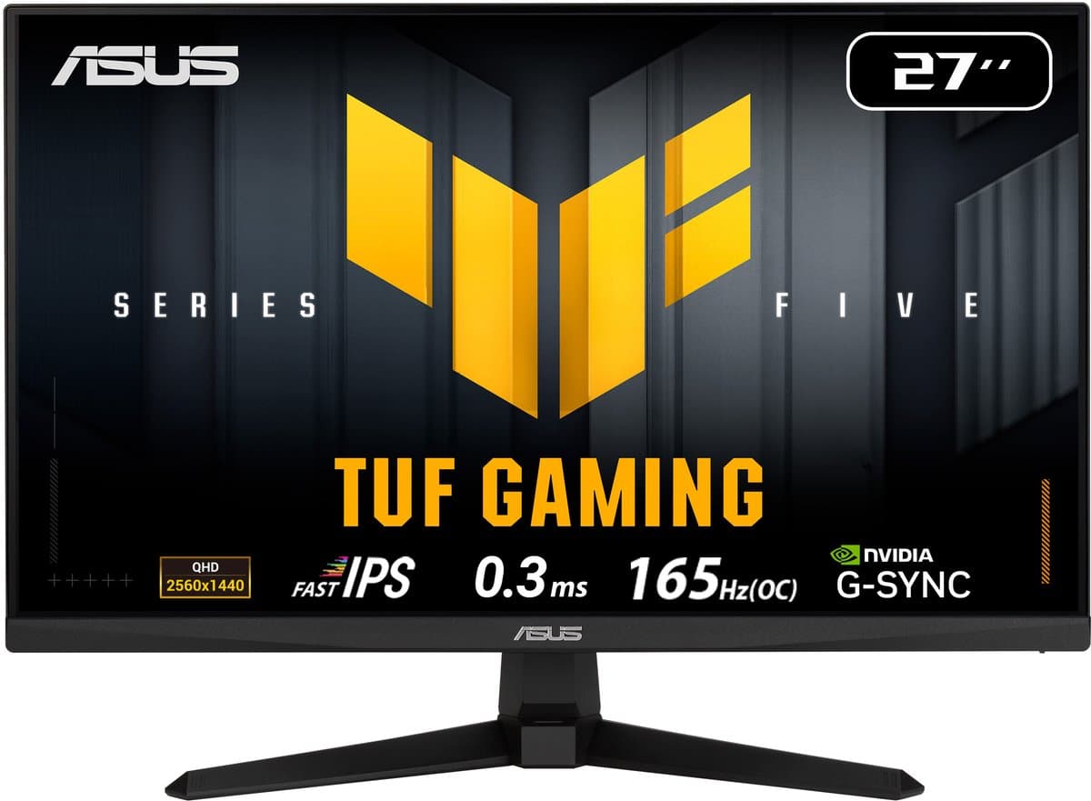 ASUS TUF Gaming VG27AQE5A - QHD Gaming Monitor - Stereo Speakers - 0.3ms - 165hz - 27 inch — afbeelding 1