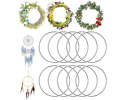 Metaalringen voor Creatieve Projecten - 10 Zilveren Ringen van 20 cm voor Wanddecoratie, Dromenvangers en Ambachten