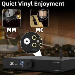 Hi-Fi Versterker - Decoder Preamplifier - Muziek Streamen - MQA-CD Decodering - 85W x 2 - Zilver — thumbnail 3