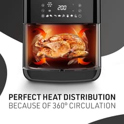 Hete Lucht Friteuse - Airfryer Keukenapparaat - Gezond Frituren - 12 Programma's Touchscreen - 5.5 Liter Capaciteit - Zwart — thumbnail 2