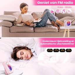 Discman - Walkman - Draagbare CD Speler met Bluetooth - Ingebouwde Speaker - Inclusief Afstandsbediening - Radio - Timer - Roze — thumbnail 5