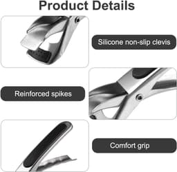 Sander Shop 2 Stuks Airfryer-Tang, Antislip Schoteltang Hete Ladegrijper met Siliconen Borstel, Anti- Scald Plate Gripper Roestvrij Staal, Hittebestendige Multifunctionele Kom Houder Clip voor Schotel Pannen — thumbnail 6