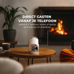 BMN® Premium Mini Beamer 2026 Editie - Smart Projector met 4K ondersteuning - Geschikt voor IOS en Android - WiFi 6 & Bluetooth 5.4 - Android 13.0 - Draagbaar - Inclusief Hdmi kabel - Thuisbioscoop - Wit — thumbnail 4