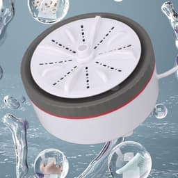 Draagbare mini turbo wasmachine in grijs met timer en verstelbare instellingen, USB-aangedreven voor het snel en eenvoudig wassen van kleine kledingstukken — thumbnail 3