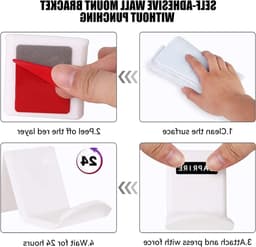 Set van 2 Wandmontage Hoofdtelefoonstandaards - Zelfklevende Transparante Acryl Houder voor Gaming Hoofdtelefoons en Consoles — thumbnail 3