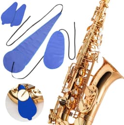 4-delige saxofoonreinigingsdoekenset - Saxofoon Doortrekwisser - Wisser - Onderhoud Doek - Sax Buis Doekjes - Reinigingsdoek voor saxofoon - Poetsdoek - Geschikt voor alt-, tenor-, sopraansaxofoon en andere blaasinstrumenten en houtblaasinstrumenten — thumbnail 1
