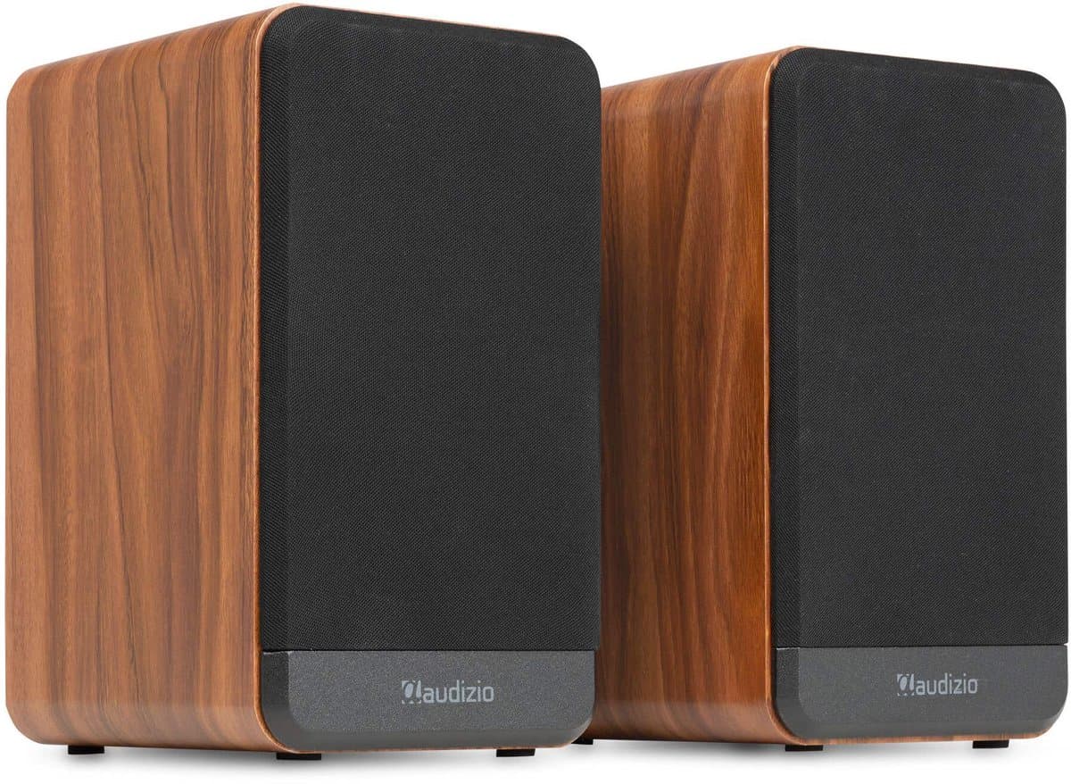 Boekenplank speakers - Audizio BS10 actieve speakerset - HiFi speakers met Bluetooth - 80W - Houtlook — afbeelding 1