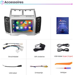 Awesafe Autoradio - Geschikt voor Toyota Yaris 2005 t/m 2011 - Draadloos Apple Carplay & Android Auto - Ram 2GB + Rom 64GB - Android 15.0 Systeem - GPS Navigatie Bluetooth WIFI - 7 Inch Radio Scherm - 2005 2006 2007 2008 2009 2010 2011 — thumbnail 5