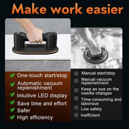 Pack of 2 Battery Suction Lifter 300 kg 24 cm - Dual Motor - 4000 mAh Li-ion - LCD Display — thumbnail 5