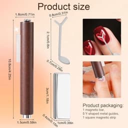 Set van 7 Cat Eye Nail Magnet Tools, Hartvormige Cat Eye Gel Nagellak Magneet 3-in-1 Professionele Manicureset met Y-vormige Gids Sticks voor Thuis DIY Salon Studio — thumbnail 3