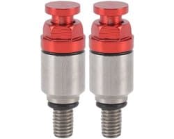 Twee M5x0.8 aluminium voorvork-uitblaasventielen/overdrukventielen, Geschikt voor CRF150R CR125R CR250R CRF250R, rood.