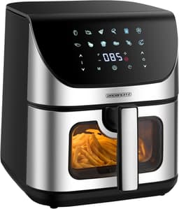 Heteluchtfriteuse - Airfryer Mini-oven - Gezond Koken - 12 Programma's - 8 Liter - Zilver Zwart — thumbnail 1