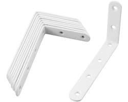 ONF3 - Plank Beugel - Ondersteuning voor Planken - Roestvrij Staal Wit - Wandsteun - Muurmontage - Geschikt voor Vitrines en Boekenkasten