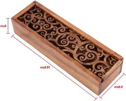 Houten Opbergdoos voor Potloden, Vintage Pennenhouder met Afneembare Case en Deksel, Ideaal voor Sieraden en Kantoorbenodigdheden — thumbnail 5