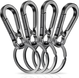 Robuuste metalen sleutelhanger met zinklegering, snelontgrendelbare karabijnhaak en sleutelhangerhouder voor dagelijks gebruik — thumbnail 1