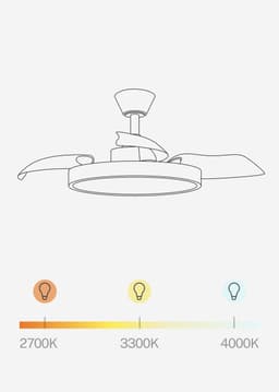 CREATE - Plafondventilator 40W stil met intrekbare bladen en LED-licht, verschillende maten - M - Met licht - Afstandsbediening - WIND CLEAR STUDIO — thumbnail 2