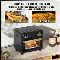 RVV® Heteluchtoven - Oven - Airfryer Oven - 23 Liter - Zwart - 32cm x 28cm x 30cm — thumbnail 6