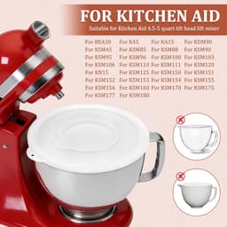 Mengkom Deksel - Spatbescherming Mixer - Schoon Bakken - Opvouwbaar Ontwerp - 4.5-5 Liter - Wit — thumbnail 3