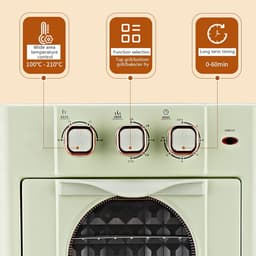 Heteluchtoven - Elektrische Oven - Huishoudelijk Gebruik - 360 Graden Hetelucht - 18 Liter - Lichtgroen — thumbnail 5