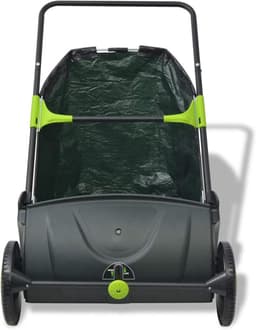 Gazonveegmachine - Tuinreiniger - Gazon Onderhoud - Verstelbare Hoogte - 103 liter - Zwart Groen — thumbnail 5
