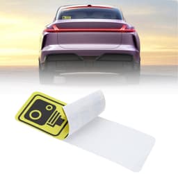 aladdien - Dashcam Waarschuwingsstickers - Verbeterde Veiligheid - Geel - PVC - 10 Stuks - Geschikt voor Auto - 89x28 mm — thumbnail 5