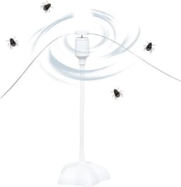Elektrische Vliegen ventilator - Tafelbeschermer - Buiten Eten - Zachte Rotorbladen - 26 cm Hoog - Wit — thumbnail 5