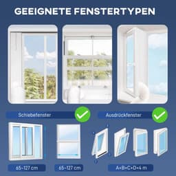 4-in-1 Mobiele Airco - Draagbare Airconditioner - 4-in-1 Koelen, Ontvochtiger, Ventilator & Slaapstand - 9000 BTU - voor 15-28 m² - met Afstandsbediening, Wasbaar Filter, LED-display & 24-uurs Timer - Wit — thumbnail 4