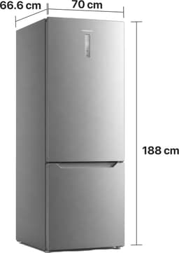 Heinner HCNF-M435INVXE++ Koelvriescombinatie – 435 L – No Frost Inverter – Omkeerbare Deuren – LED Touch Display – Super Freezing – RVS – 5 Jaar Garantie — thumbnail 4
