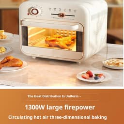 Multifunctionele Oven - Heteluchtoven Airfryer - Gezond Koken - Dubbele Laag Capaciteit - 18 Liter - Wit — thumbnail 2
