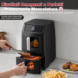Heteluchtfriteuse - Dubbele mand - Gezond koken - Dubbele zone flexibiliteit - 11 liter capaciteit - Zwart — thumbnail 5