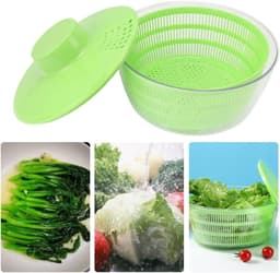 Salade Spinner - Groente Droger - Snelle Reiniging - Elektrische Drainer - 5 Liter - Wit — thumbnail 3