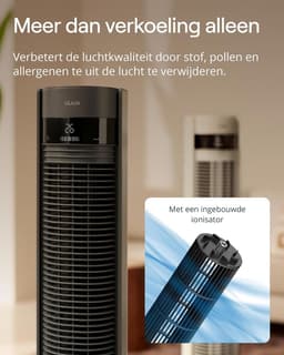 Torenventilator - Stille Ventilator - Ruimte Koelen - 26 Snelheden - 80° Oscillatie - Grijs — thumbnail 4